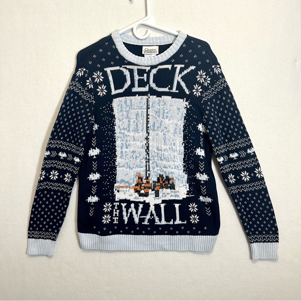Game of Thrones Mens Sweater GOT Deck the Wall Ugly Sweater Size M